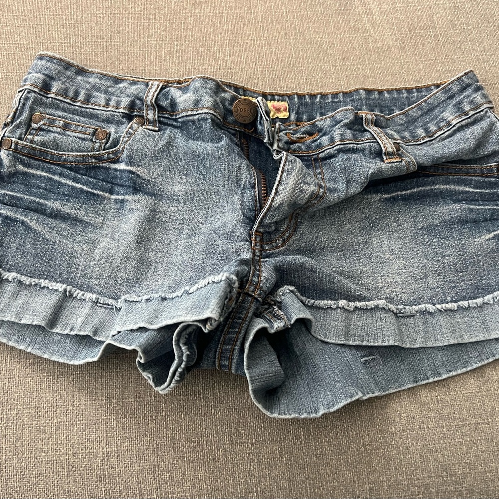 Deb Blue Jean Shorts with Distressed Look